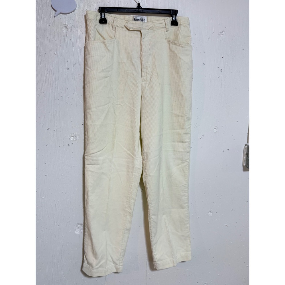 Bagatelle Vintage Cream Corduroy Pants High Waisted Tapered Leg Off-White 32 W